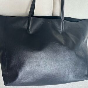 Celine dark blue Leather Tote Bag lamb skin